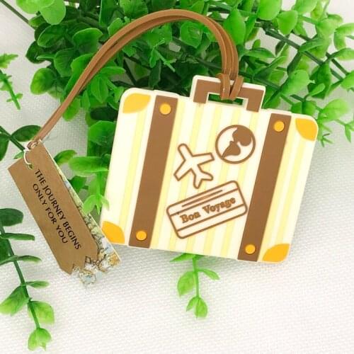 50PCS "Let the Journey Begin" Vintage Suitcase Luggage Tag Destination Wedding&Bridal Shower Favors