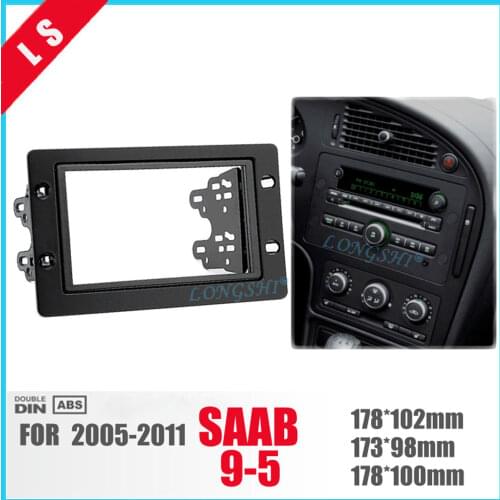LONGSHI 2 Din Car refitting DVD frame,DVD panel,Dash Kit,Fascia,Radio Frame,Audio frame for SAAB 95 9-5 2005-2011,2DIN