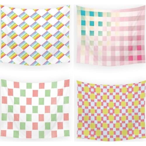 Color geometric striped lattice hippie decor tapestry wall hanging college dorm celestial decor tapestry wall anime home decor