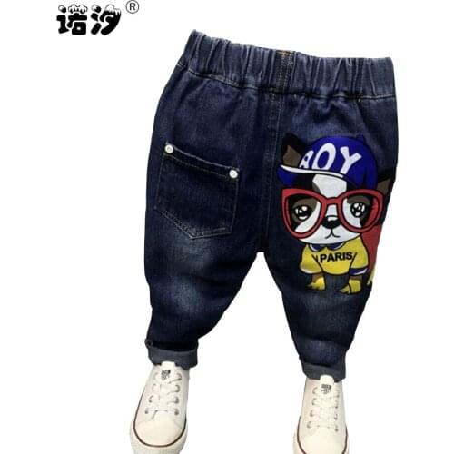 Children jeans boys Autumn spring cotton denim trousers baby pants kids casual pants little boy denim outwear 2-6 Y boys pants