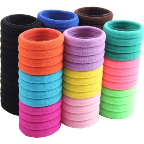 Good Quality 4.5cm Seamless Gum Hair Tie Rope Girls Elastic Hair Band Ponytail Holder Accessories 20 pcs/lot Assorted Colors