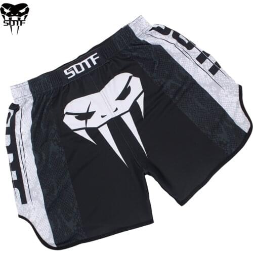 SOTF mma Black snake head Elastic movement fighting mma shorts Tiger Muay Thai cheap boxing shorts sanda kickboxing clothing mma