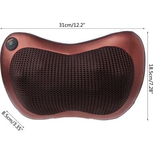 Q1FB Electric Massage Pillow Lumbar Neck Back Shiatsu Massager Cushion Heat Car Home EU Plug