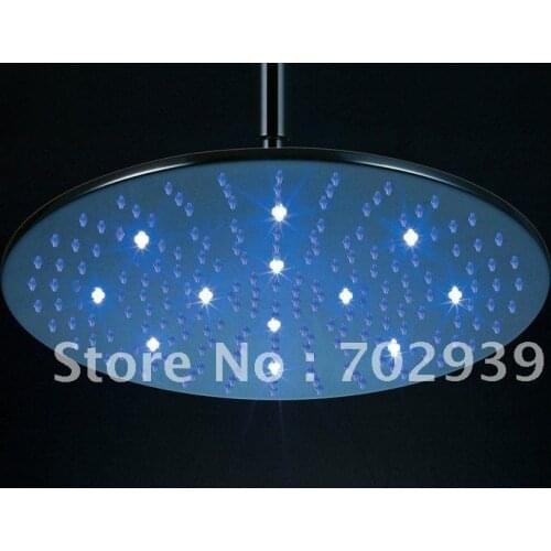 Free shipping brass round led shower head (40cm )