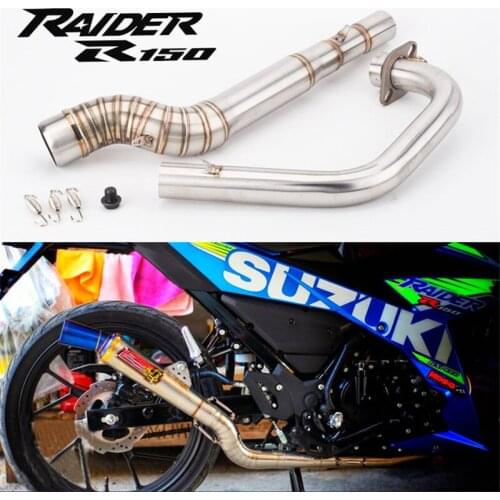 Motorcycle modification RAIDER 150 front section R150 stainless steel full section connecting pipe