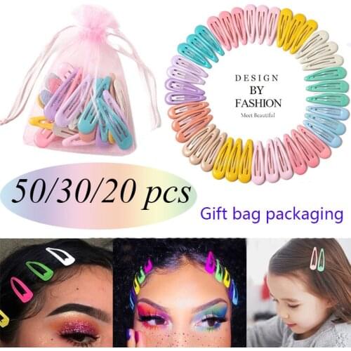 50/30/20PC Yarn Bag Fashion Colorful Water Droplets Hair Clips Girls Cute Hairpins Barrettes Headbands Headwear Hair Accessories