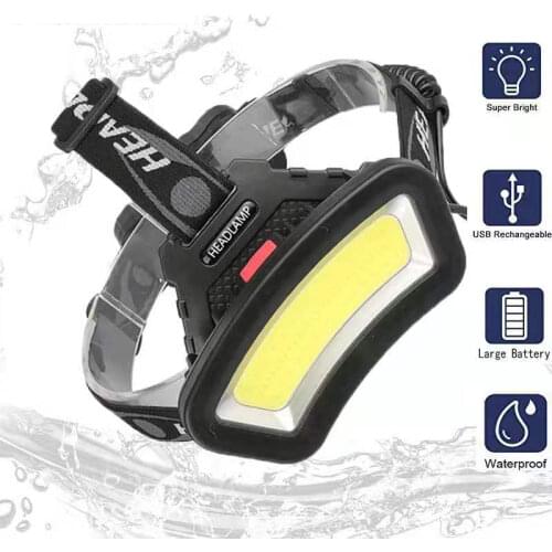 8000LM USB rechargeable LED Headlamp 200m Long Lighting Distance Wide Angle COB Head Light Lantern Use 2*18650 For Hike Outdoor