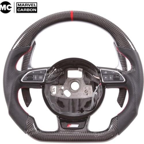 100% Real Carbon Fiber Steering Wheel for S1、S3、S4、S5、S6、S7、S8、TTS、SQ5、SQ7 RS3、RS4、RS5、RS6、RS7、TTRS、RS Q3、R8 Au-di