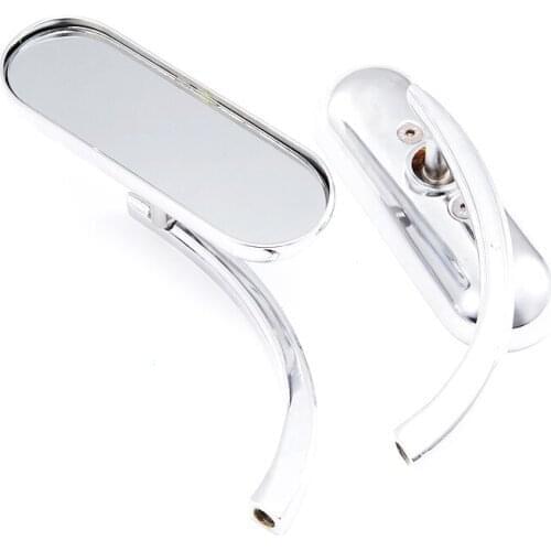 Motorcycle 8mm&10mm Mini Oval Mirrors Black/Chrome For Harley Dyna Softail Sportster Touring Road King Cruiser Chopper Bobber