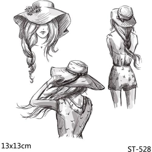 AZSG Pretty / Fashion Girl Clear Stamps For DIY Scrapbooking Decorative Card making Craft Fun Decoration Supplies 13x13cm