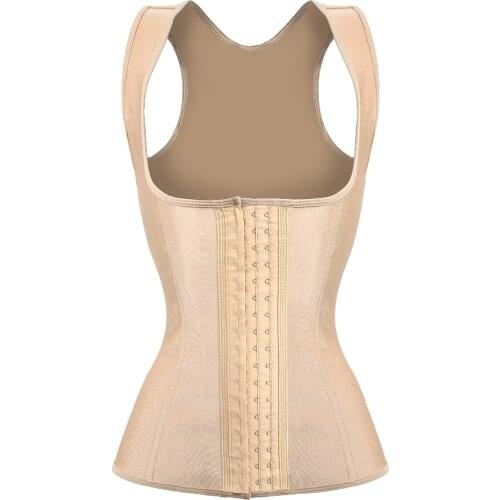 Plus Size XXXL Apricot Latex Vest Waist Cincher Chest Body Shaper Corrector Corset Slimming Trainer Beauty For Women
