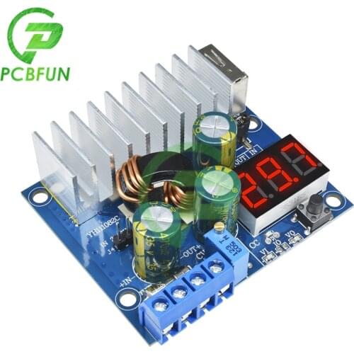 DC-DC Converter Adjustable Boost Module Power Supply 100W 3V-35V 6A Step Up Module with Voltage USB Digital Voltmeter 12V 24V