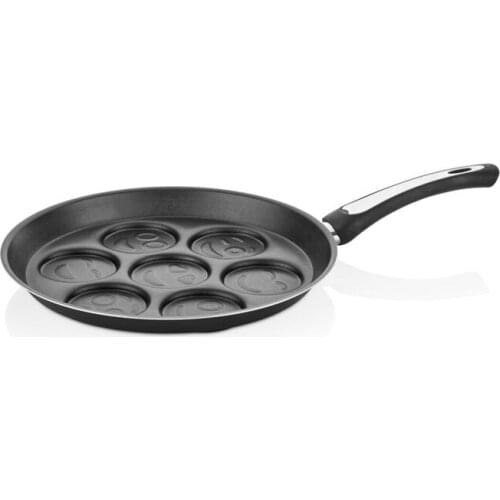 7 Hole Breakfast Pancake Frying Pan Emotion Small Egg Meatball Dumpling Non-stick Removable Handle Kitchen Dough Crepe Mould Set