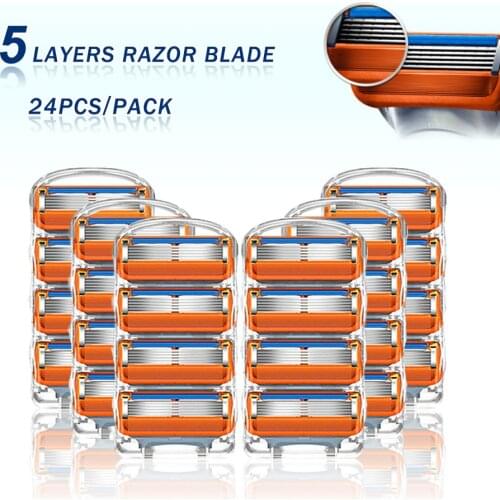 Replaceable Blade Fit Fusion 5 Proglide Proshield Layers Manual Shaving Safety Razor Blades For Men Cassettes