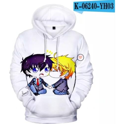 New 3D Anime Yaoi Hoodies Men/women Cartoon Element Hoodie Personality Fashion White Long Sleeve Popular Boys/girls Outwear