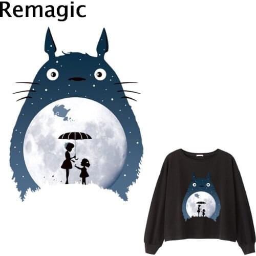 Tonari no Totoro cartoon couple Iron on Heat Transfer Printing Patches Sticker Clothes DIY Applique Washable Thermal patchwork