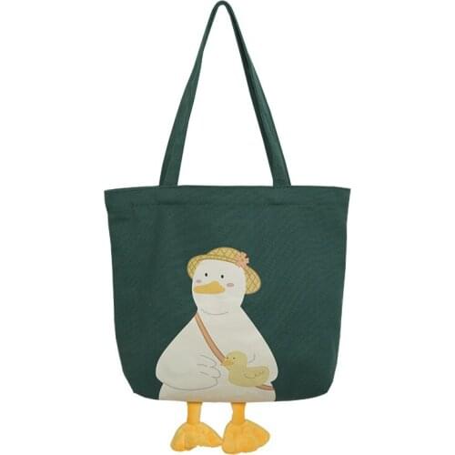 Large Capacity Conventional Hand Bag Luxury Designer Handbags 2021 New Cute Duck Women Shoulder Bag Casual Canvas Small Bag