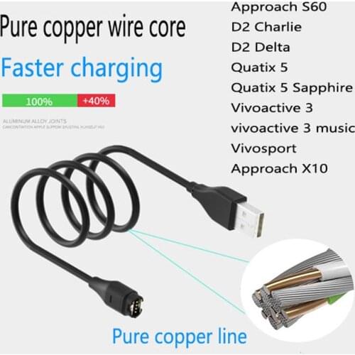 For Garmin Swim 2 Venu SQ Vivoactive 3T 4 4S Charge Line USB Cable Approach S60 Watch Chargers