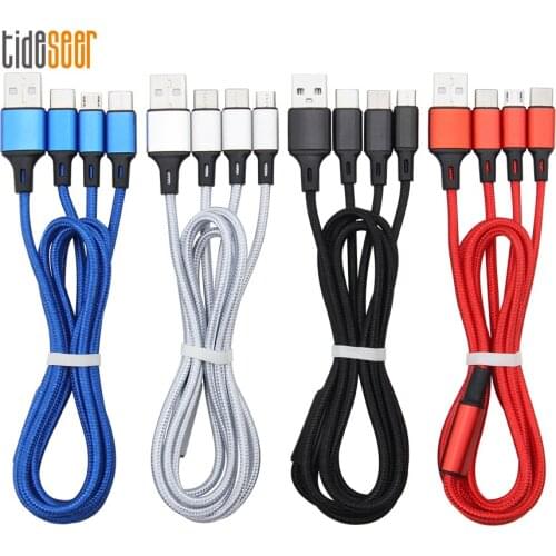 1.2m 3 in 1 USB Cable Charger for iPhone 11 Pro Max XR XS X 8 Samsung Xiaomi Android TypeC Mobile Phone Cables Micro Data Cord