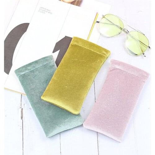 1pc Durable Lentes Glasses Bag Sunglasses Fleece Bag Multi Solid Color Eyeglasses Protective Soft Cover Portable Container Case