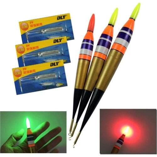 1Pc LED Electronic Fishing Float Balsa Wood Lighting Rock Saltwater Sea Luminous Fishing Buoy Bobber Glow in the Dark