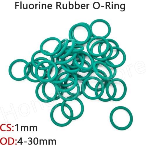 Thickness 1 1.5mm Fluorine Rubber(FKM) Green O-Ring OD 4-50mm Seal Washer Heat Resistance 280