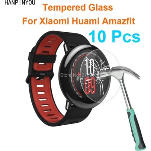 10 Pcs/Lot For Xiaomi Huami Amazfit SmartWatch 9H Hardness 2.5D Ultra-thin Toughened Tempered Glass Film Screen Protector Guard