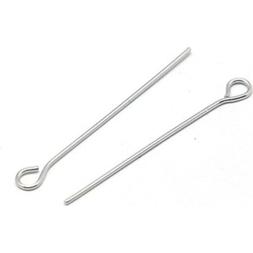 Pandahall 100pc Eye Head Pins 30/40/50mm Stainless Steel Eye Pins For DIY Jewelry Accessories Finding Making Wholesale Supplies