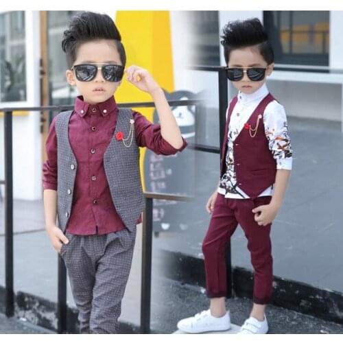 2018 Brand New Boys suit Formal wedding suits for boys Top Quality Gentle Boys Polka Dot Suit Children Wedding Suits