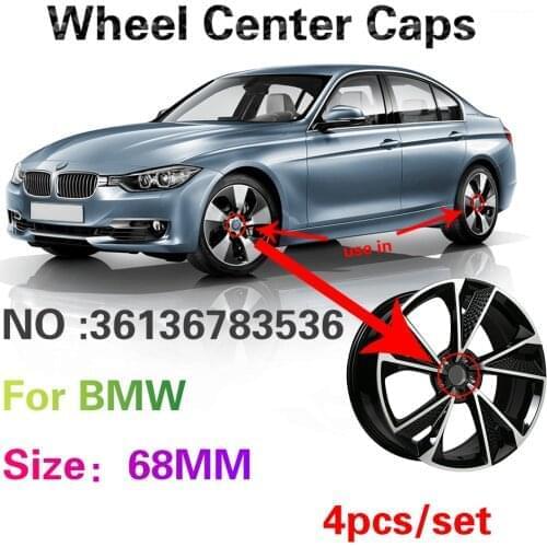 4X 68mm Car Wheel Center Hub Cap Accessories For BMW E46 E39 E38 E90 E60 E36 E34 F10 F20 F30 E92 E91 E30 X5 E53 E70 Serie 1 3 5
