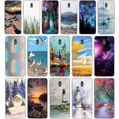 98AA Forest Art Sky Sea Tree Silicone TPU Protective Cover Phone Case On Case For Nokia 2 2.3 3 3.1 5 5.1 Case Soft
