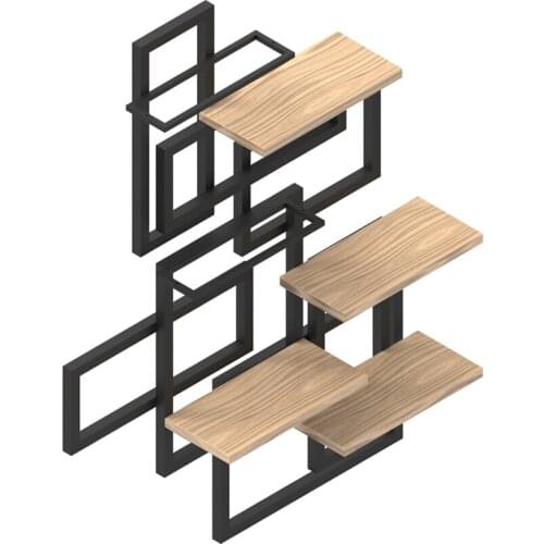 Aluminium Wall-mounted Wine Holder Rack and Book Shelf