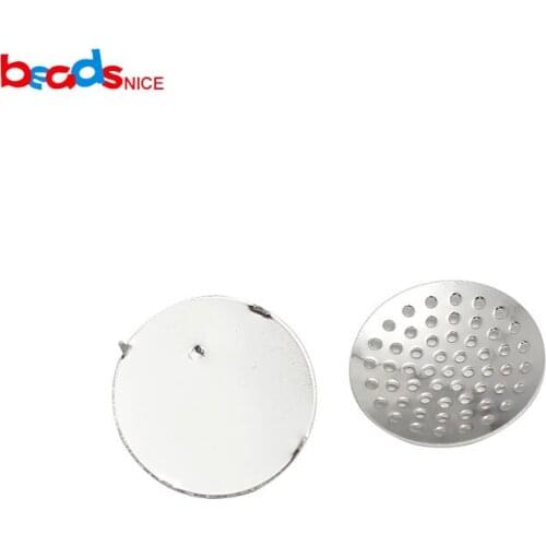 Beadsnice ID37616D Jewelry Findings Wholesale Flat Round Tray Brass Clip-on Earring Components