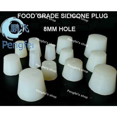 Free shipping 20PCS top side diameter 25mm bottom side diameter 33mm with 8mm hole food grade silicone plugs silicone stopper