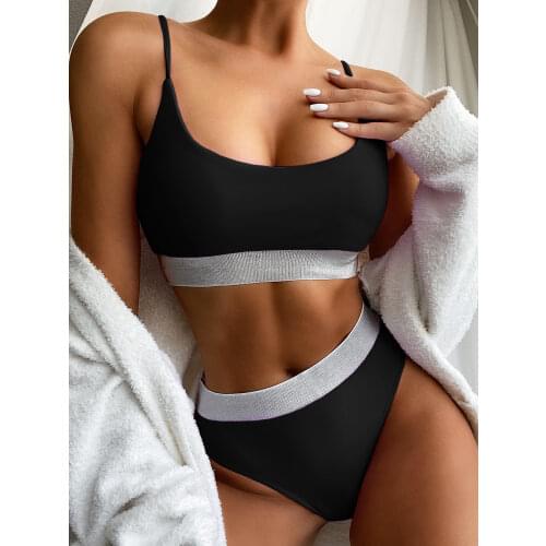 Bikinis Swimsuits Women Push Up Swimwear Ribbed Strap Bathing Suit Biquini Brazilian Bikini Beachwear