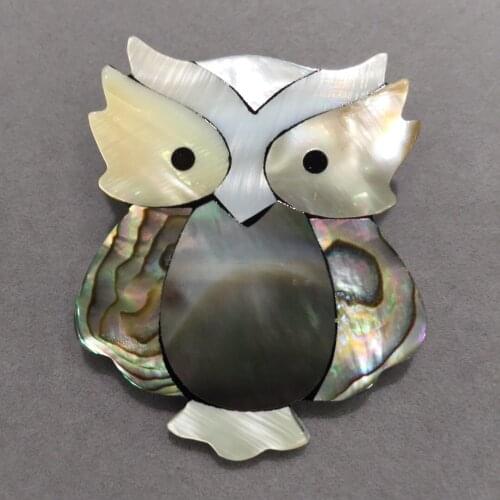 Natural sea shell owl brooch pins cute fashion jewelry for women & girl free shipping