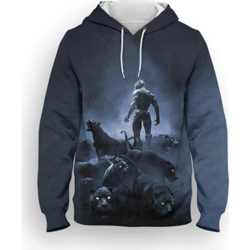 Black Panther Hoodies Mens clothes New Cool Boy Girl Kids Long sleeve hoodie 3D Print Autumn Harajuku Women Hooded sweatshirts