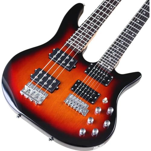 Electric guitar 6 string 4 string double head bass guitar basswood body 43 inch high gloss guitar new arrival with small flaw