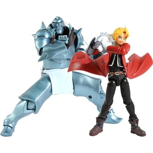 Revoltech Fullmetal Alchemist Action Figures Edward Elric Alphones 116 117 Anime Brothers Model Toys