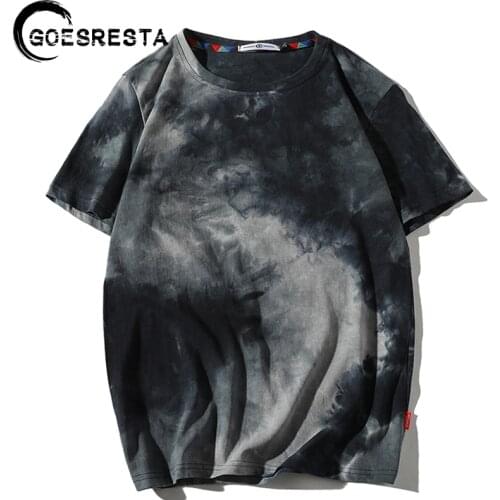 Men T Shirt 2020 Summer Cotton Oversize Tie-dye Tshirt Streetwear Hip Hop Harajuku Short Sleeve Fashion Casual T-Shirts Men
