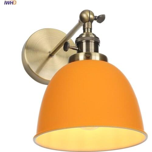 IWHD Nordic Style LED Wall Light Switch Bedroom Bar Mirror Stair Wandlamp Orange Modern Wall Lamp Sconce Aplique Luz Pared