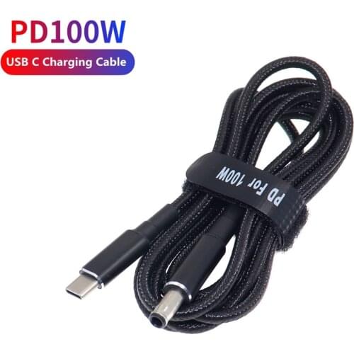 100W USB C Type C Male to DC5.5*3.0mm 5.5x1.0mm Male Plug Converter PD Fast Charger Cable for Samsung Laptop Charging Cord 1.8m