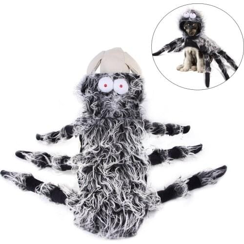Funny Black Spider Dog Halloween Dress Up Clothes Christmas Pet Cat Simulation Cosplay Costume Fancy Party Outfit Accessories