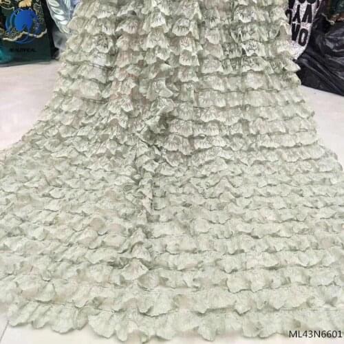 BEAUTIFICAL nigerian lace fabric embroidery laces 5yards/lot for lady wedding dresses 2019 products tulle lace fabric ML43N66
