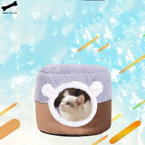 Cat Bed House Soft Plush Kennel Puppy Cushion Small Dogs Cats Nest Winter Warm Sleeping Pet Dog Bed Pet Mat Supplies