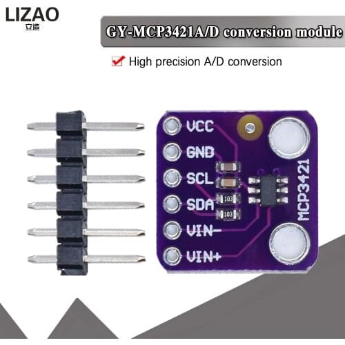MCP3421 I2C SOT23-6 delta-sigma ADC Evaluation Module Board For PICkit Serial Analyzer Module GY MCP3421