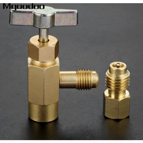 Mgoodoo R134A Refrigerant Can tap 1/2 ACME threads 1/4 SAE AC Refrigerant Can Bottle Tap Opener Valve Tool R134a Tap Valve