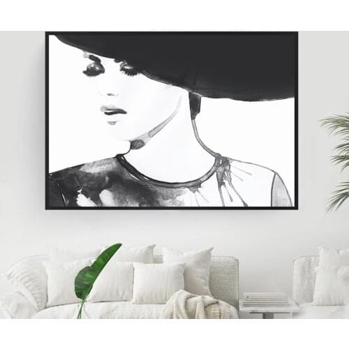 Fashion Quote Wall Art Black And White Woman Line Print Female Poster Canvas Art Beauty Wall Picture Painting Modern Home Decor