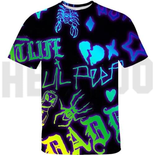 Fashion Hip-hop Top Tees Lil Peep 3D T-shirt Print Love Lil.Peep Unisex Streetwear Men Short Sleeve Summer Clothes Female Tshirt