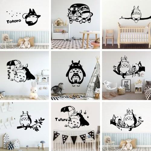 Cartoon Totoro Waterproof Wall Stickers Wall Art Decor For Baby Kids Rooms Decor Diy Pvc Home Decoration Accessories
